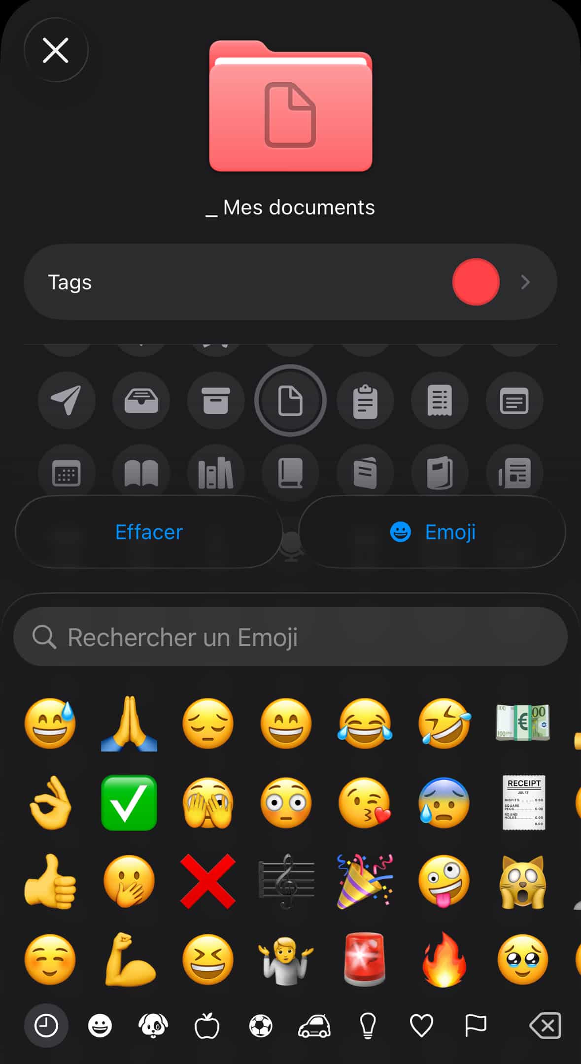 Couleur dossier émoji
