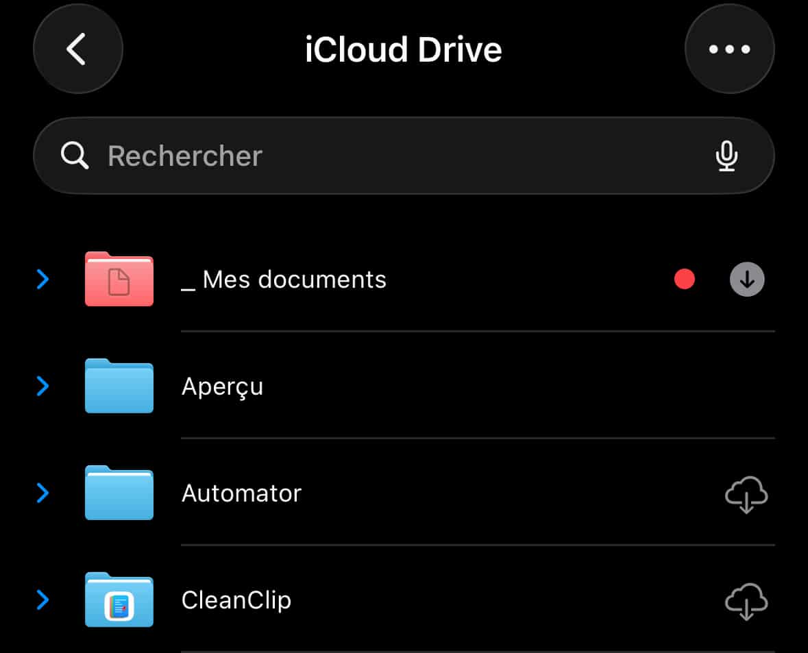 Couleur dossier Fichiers iOS 26