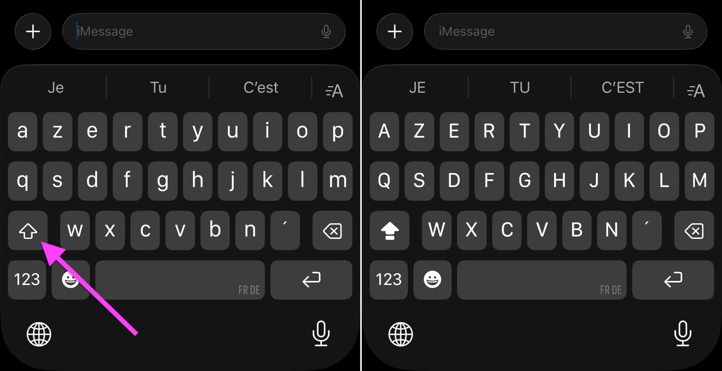 Clavier majuscules