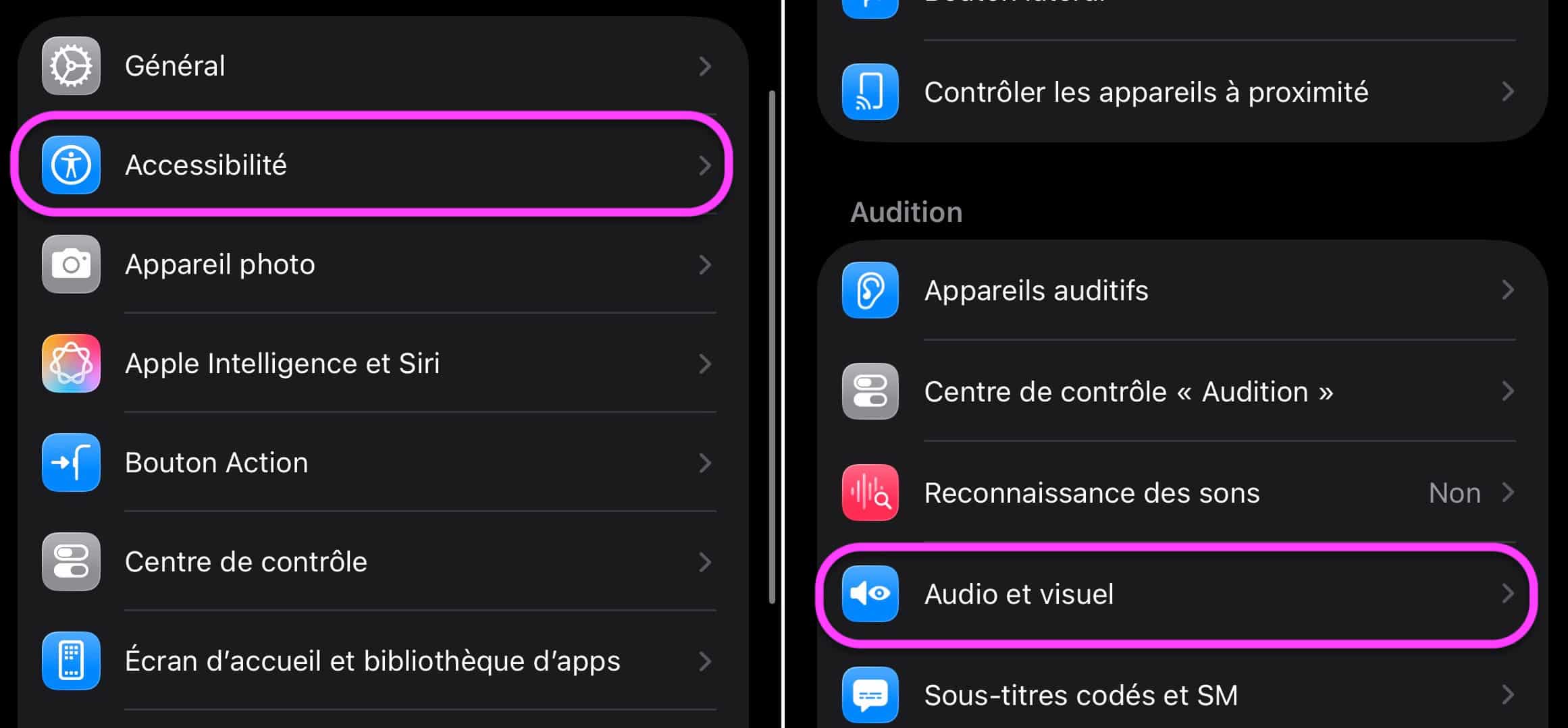 Notifications écran iPhone