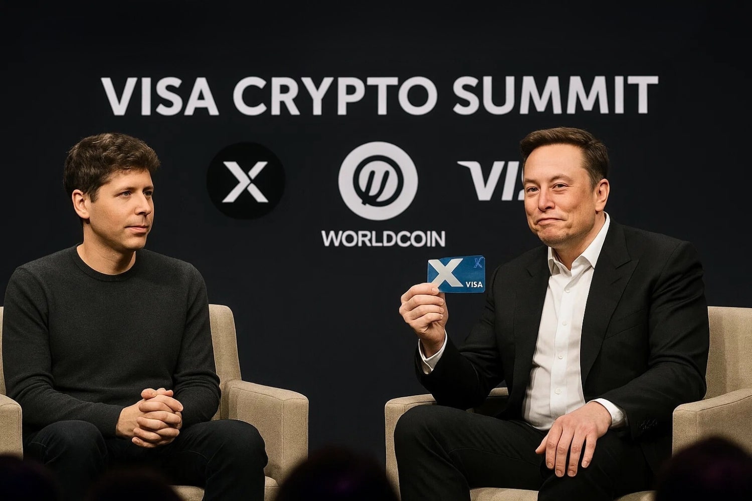 Conférence visa crypto elon musk sam altman worldcoin x