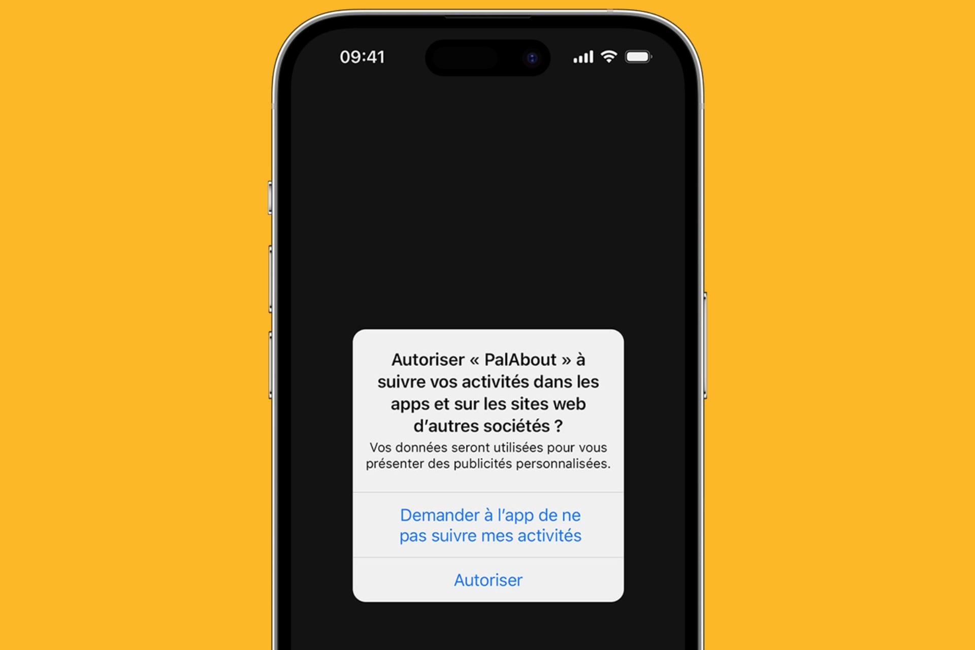 Pop up consentement att iOS iPhone apple france