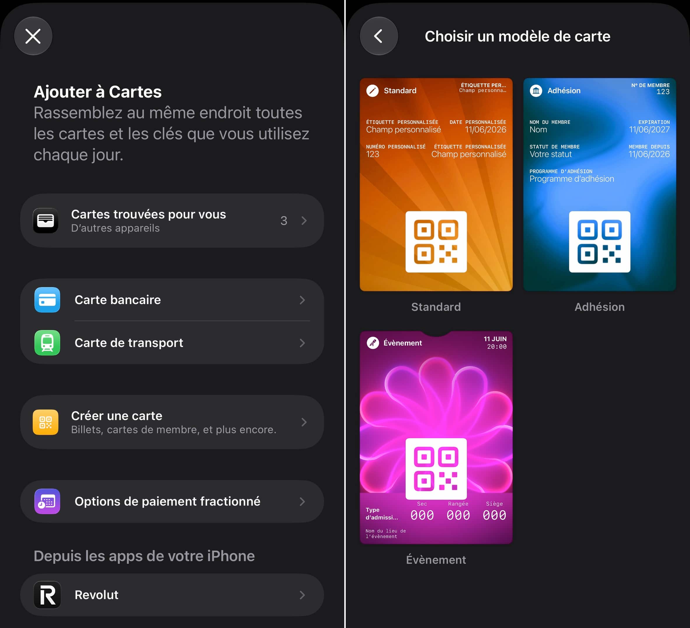 Carte personnalisée Wallet