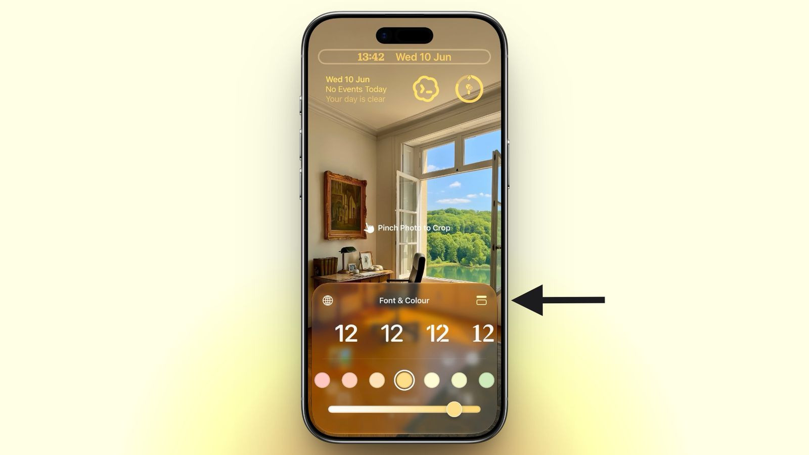 Compact lock screen clock iOS 27