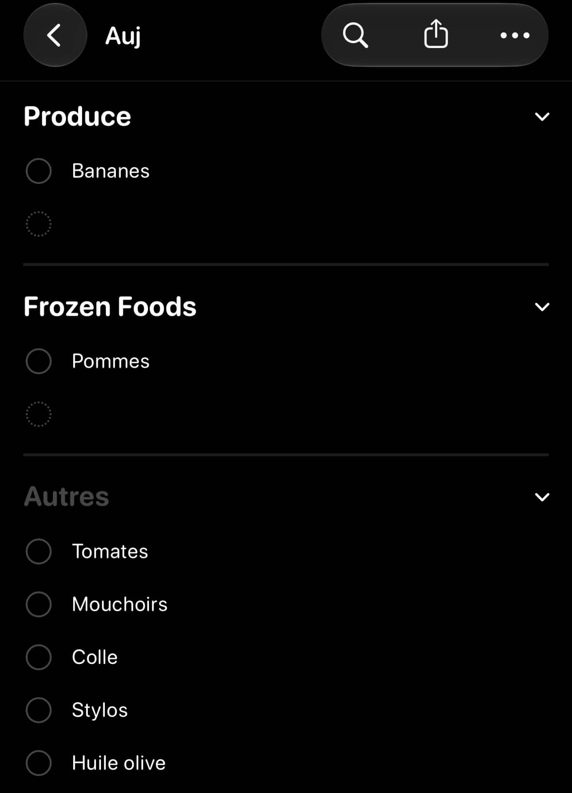 Liste courses iOS 27