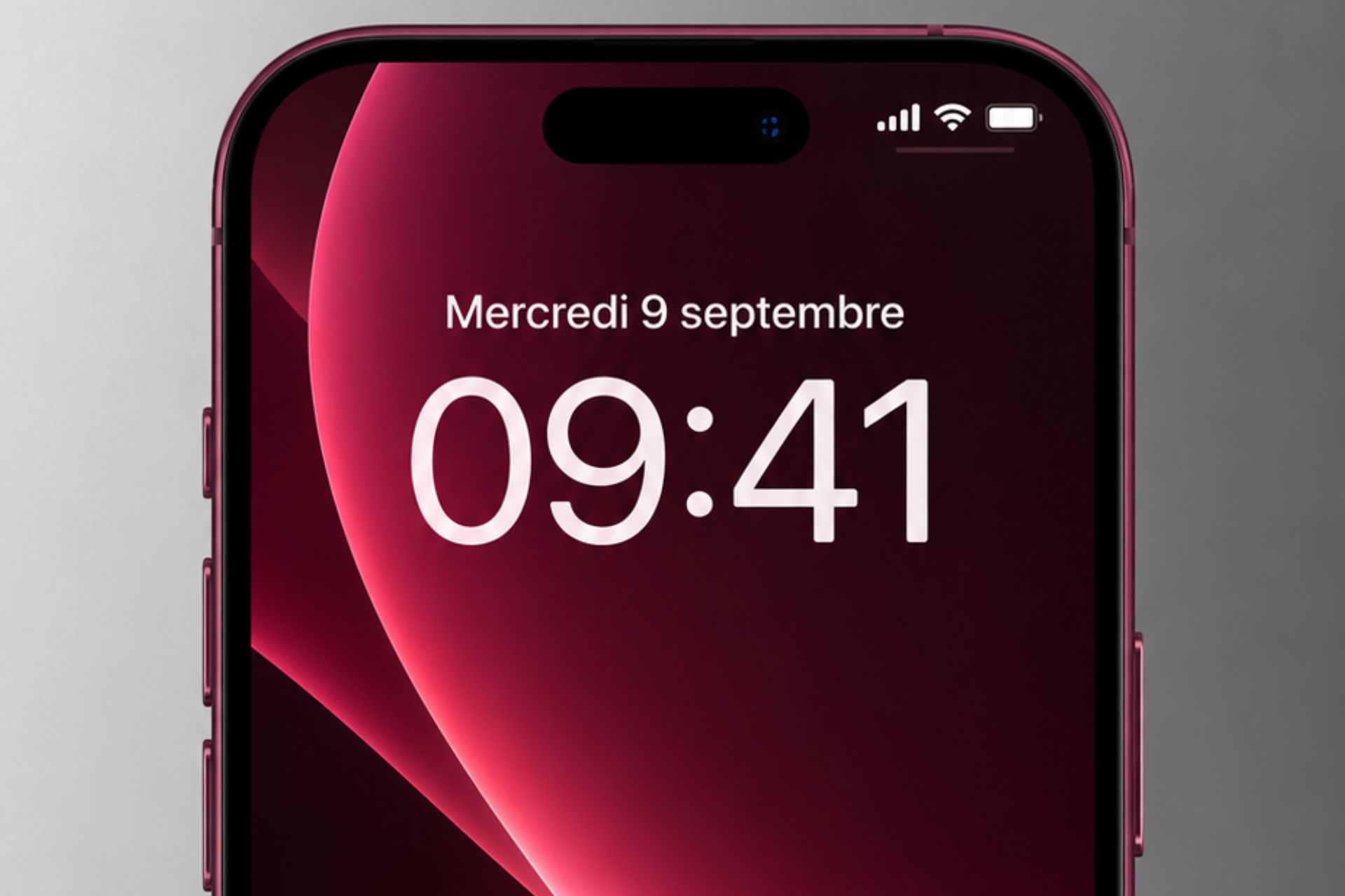 iPhone Pro bordeaux écran verrouillé