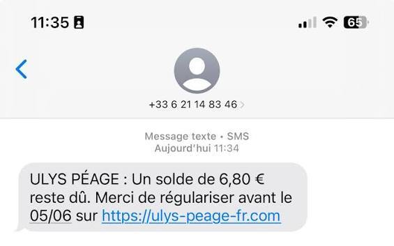 Ulys péage arnaque
