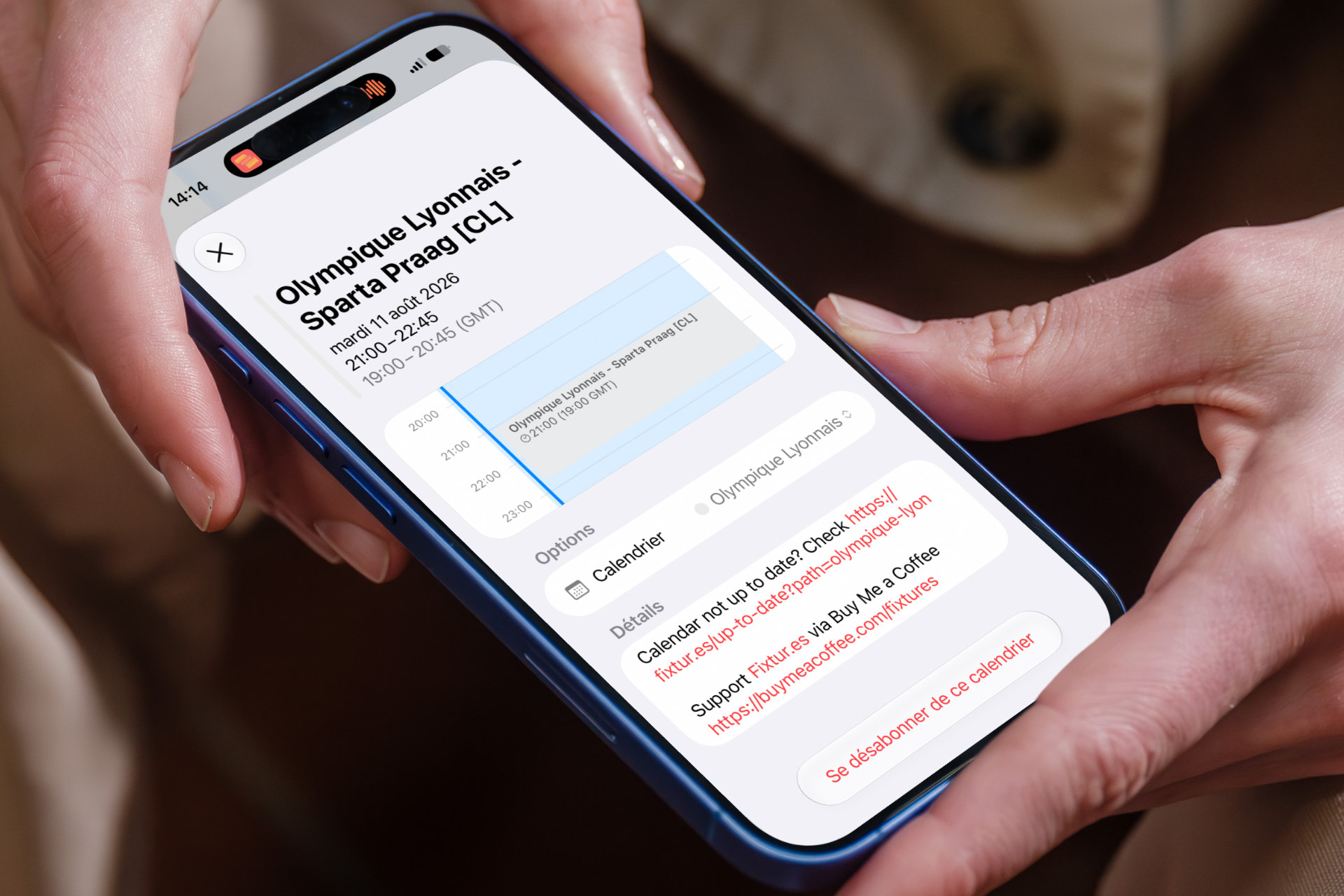 iPhone calendrier match tuto