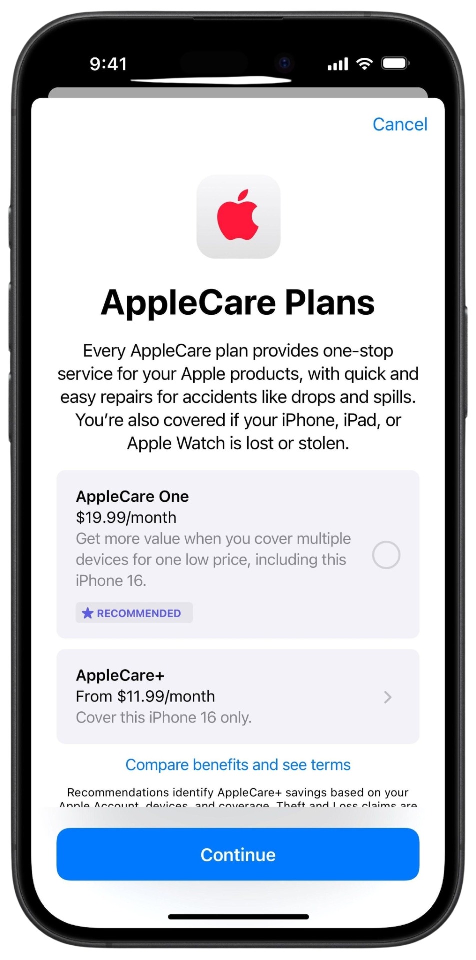 Apple AppleCare One plans