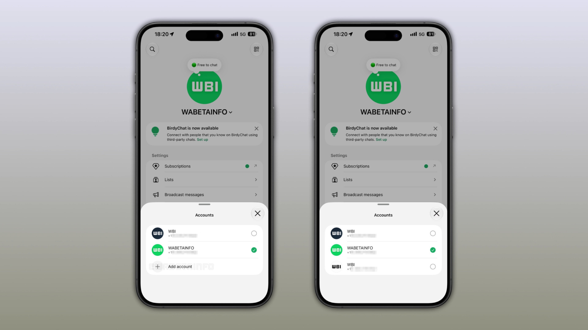 WaBetaInfo WhatsApp troisième compte