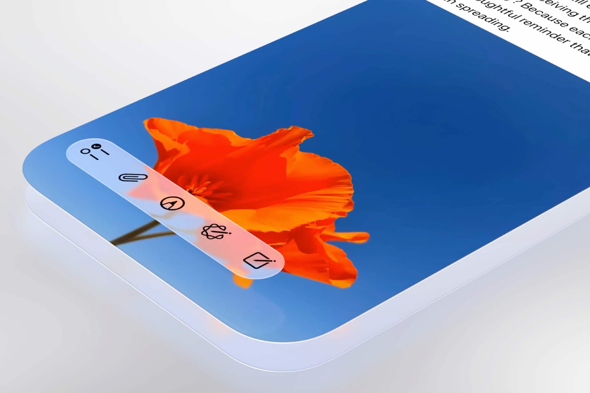 Liquid glass apple