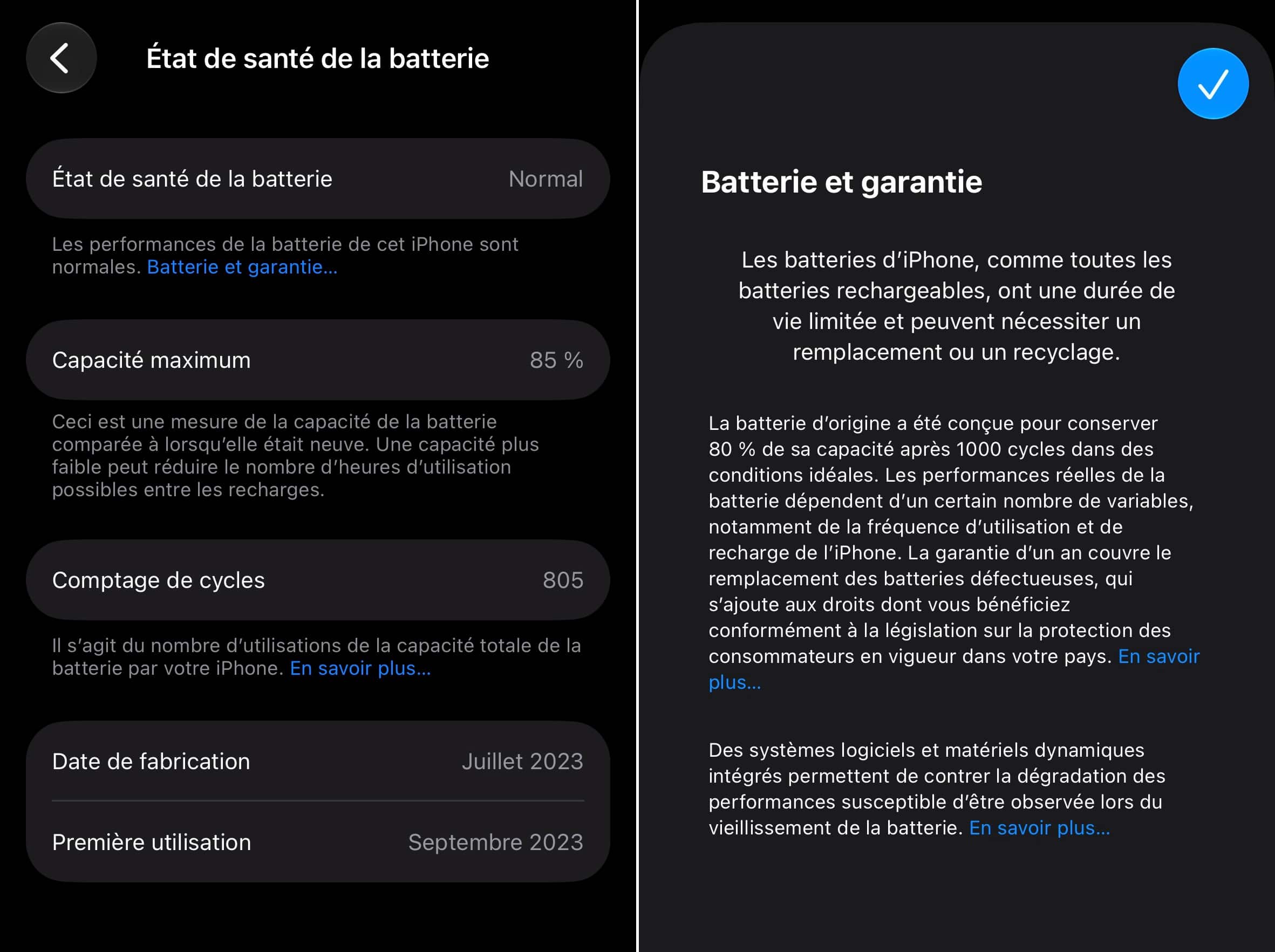 Etat sante batterie